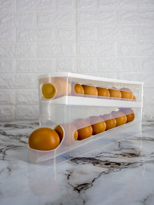 Auto-Rolling Egg Dispenser with Lid