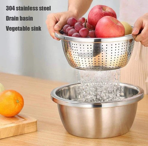 Stainless Steel Bowl With Strainer