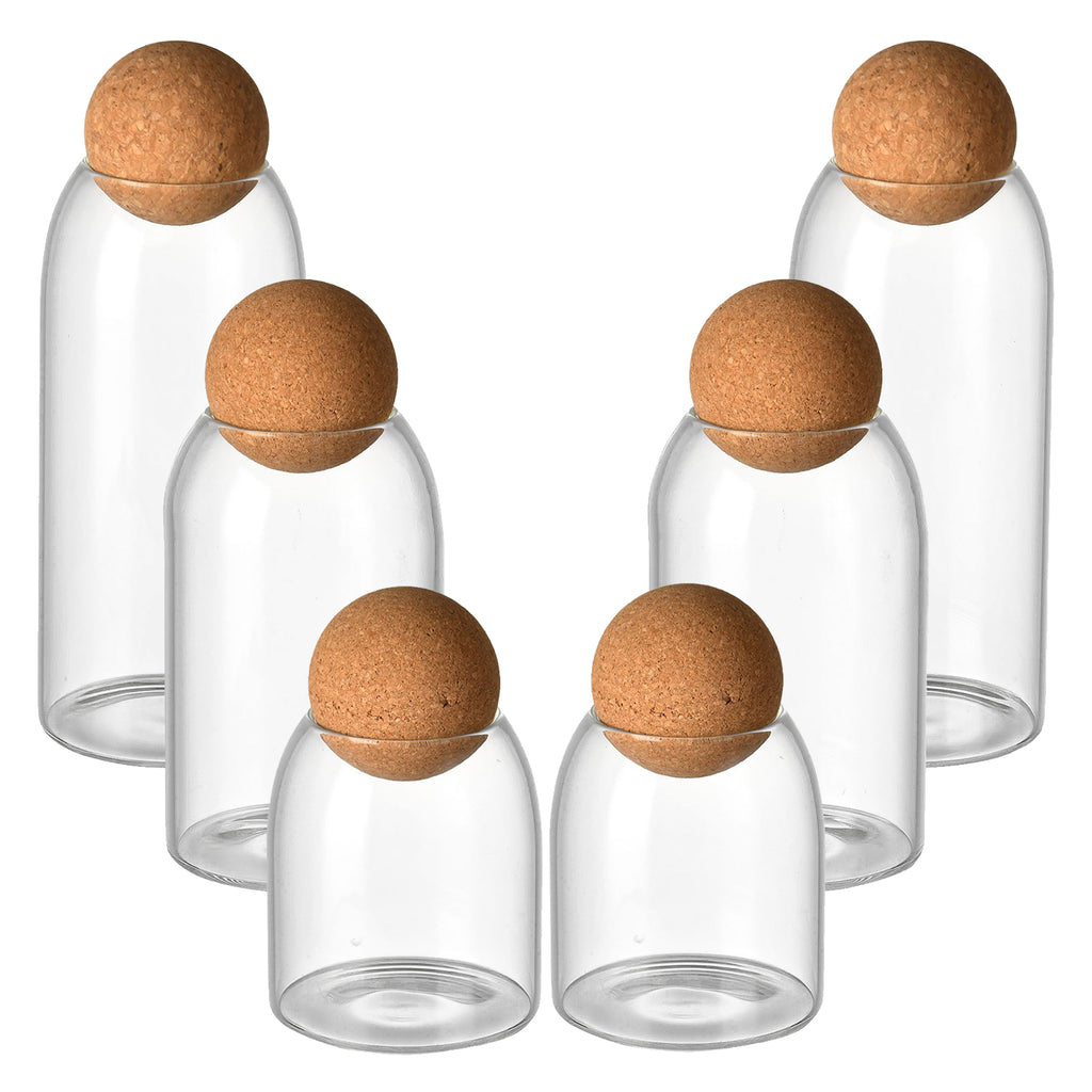 Glass Bottles with Bamboo Cork