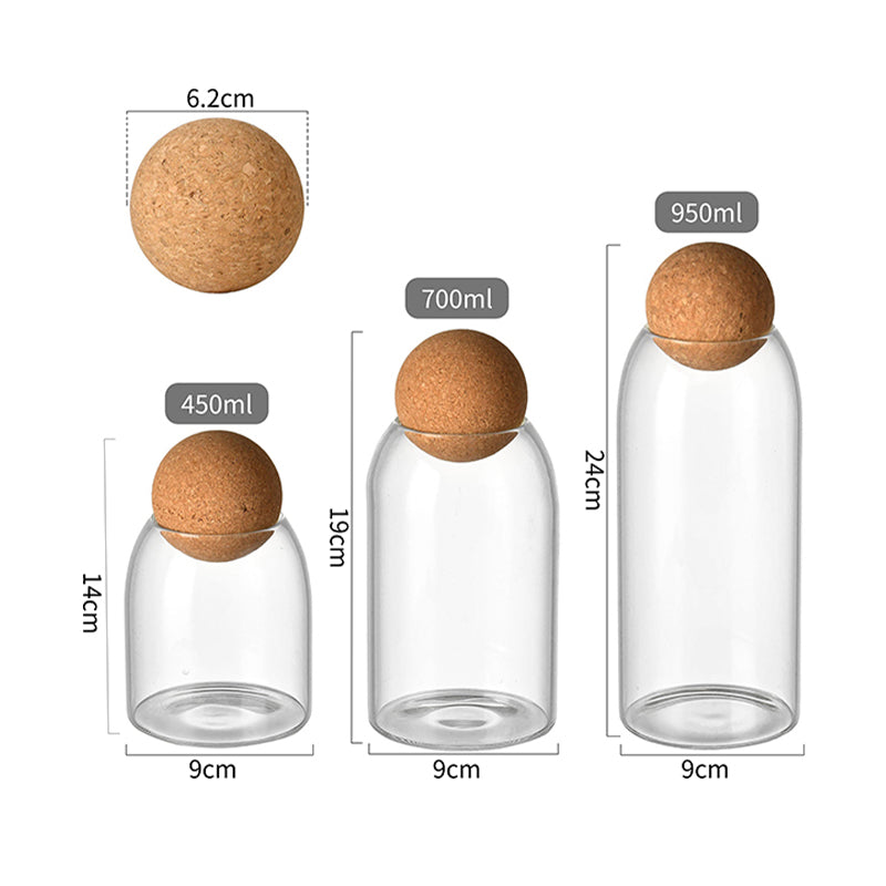 Glass Bottles with Bamboo Cork