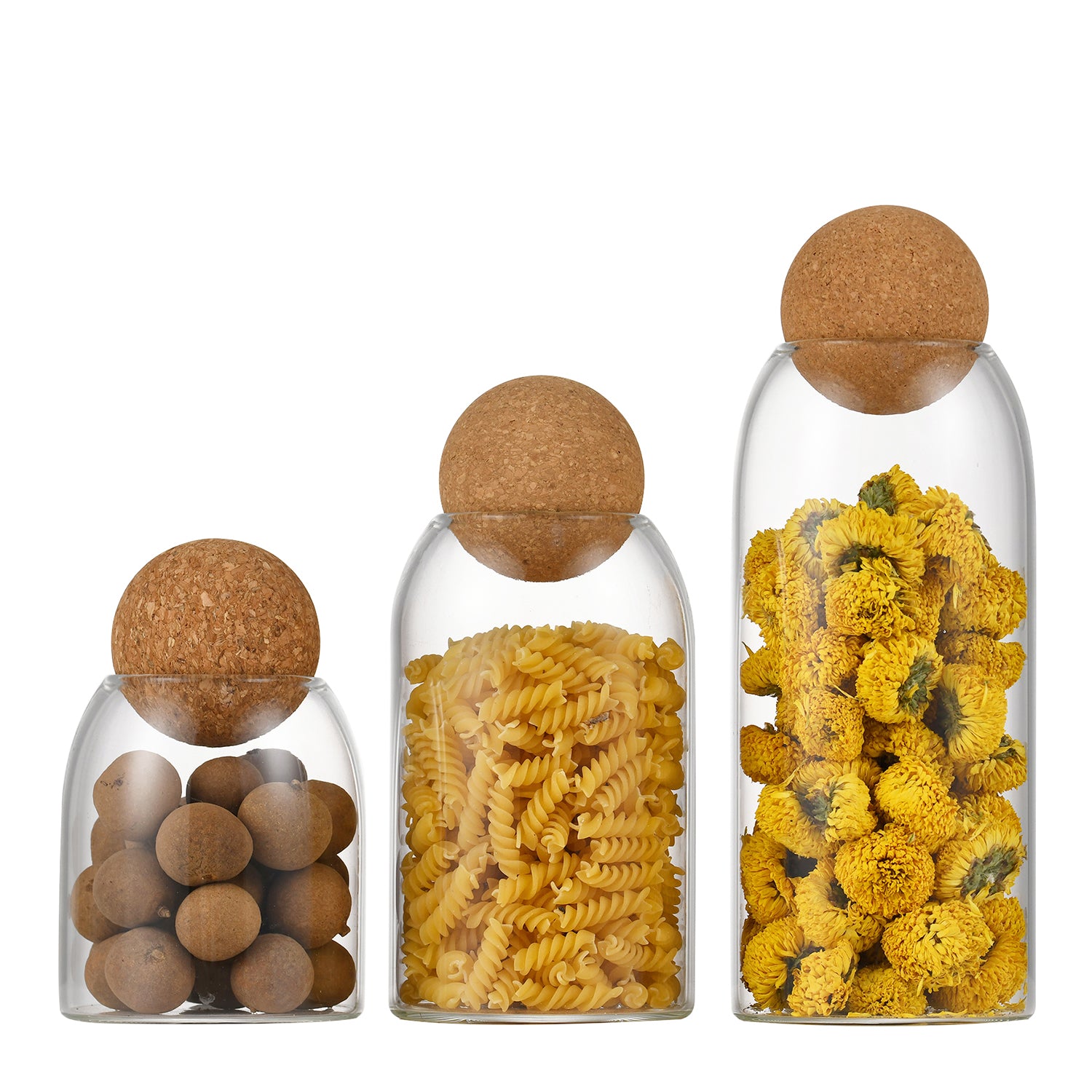 Glass Bottles with Bamboo Cork