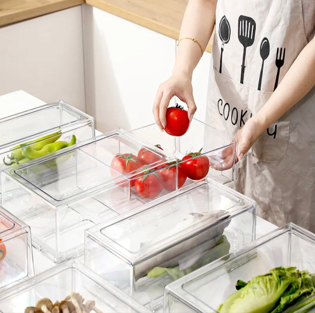 Clear Fridge Organizer Bins – Stackable & Space-Saving
